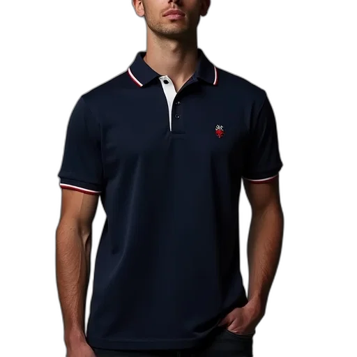 3d render, model, navy, polo transparent PNG cut-out