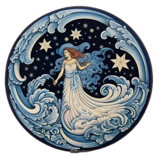 jewelry, fantasy art, concept art, watercolor, outer space, underwater, night, blue transparent PNG cut-out