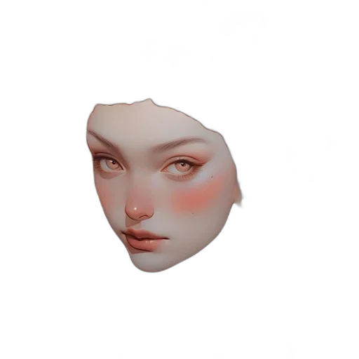 face, mask, hat, creature, 3d render, vaporwave, photorealistic, pixel art transparent PNG cut-out