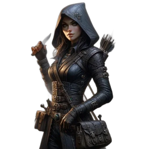 jacket, staff, weapon, concept art, fantasy art, 3d render, comic book art, dark transparent PNG cut-out