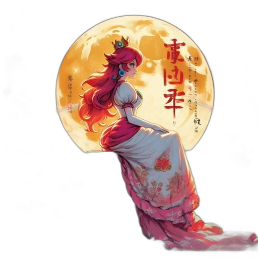 dress, staff, concept art, fantasy art, anime, watercolor, fire, red transparent PNG cut-out