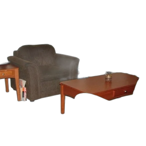 furniture, 3d render, cozy, living, room, brown, armchair, wooden transparent PNG cut-out