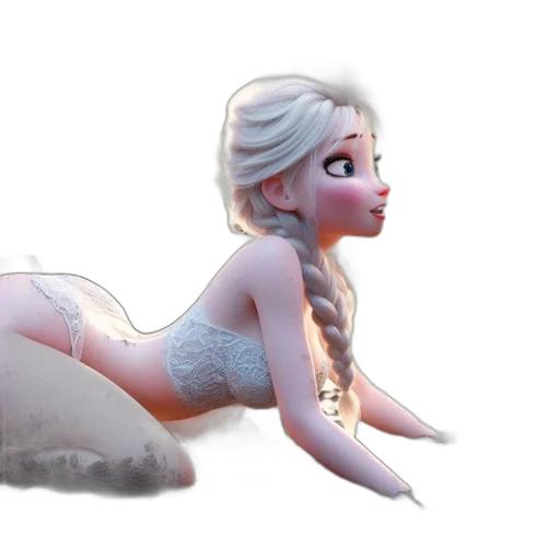 creature, dress, concept art, 3d render, fantasy art, cartoon, snow, underwater transparent PNG cut-out