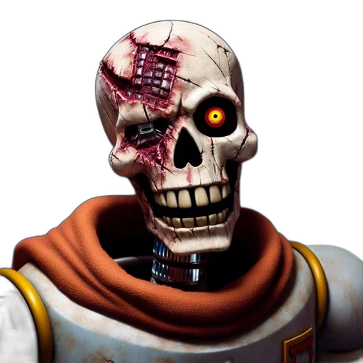 robot, mask, face, staff, 3d render, concept art, cyberpunk, pixel art transparent PNG cut-out