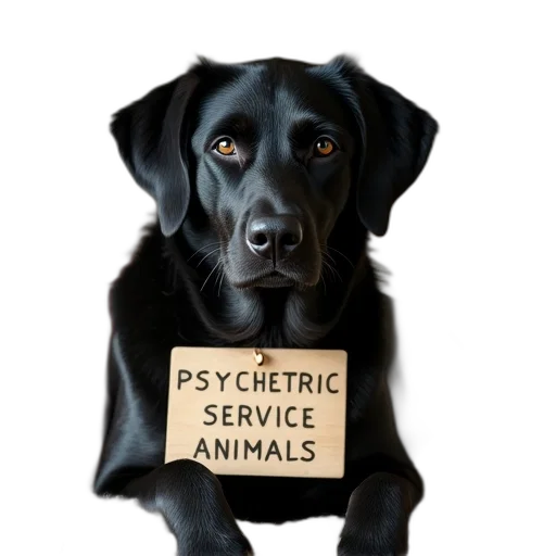 staff, animal, black, dog, sign, saying, psychiatric, service transparent PNG cut-out