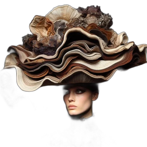 hat, crown, hair, jewelry, photorealistic, 3d render, concept art, fantasy art transparent PNG cut-out
