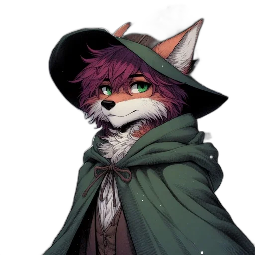 staff, hat, mask, jacket, fantasy art, pixel art, concept art, watercolor transparent PNG cut-out