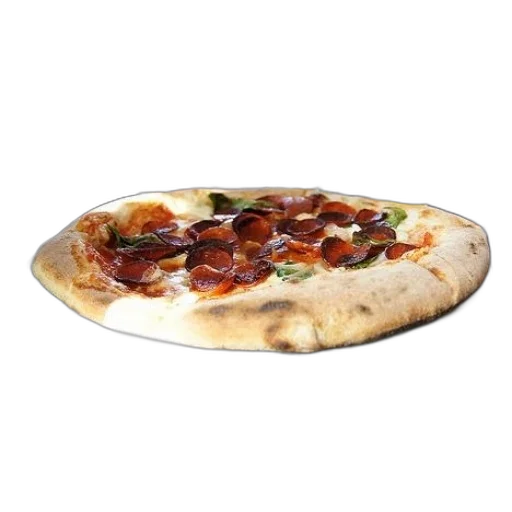 food, 3d render, photorealistic, pepperoni, pizza, plate, knife, glasses transparent PNG cut-out