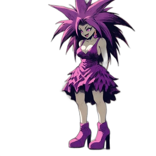 dress, creature, animal, concept art, anime, cartoon, 3d render, dark transparent PNG cut-out
