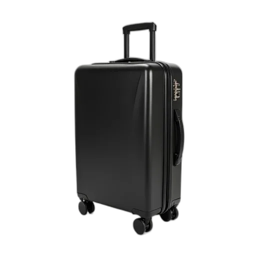 black, sturdy, modern-looking, suitcase, sleek, design, featuring, single transparent PNG cut-out