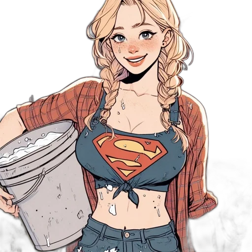 comic book art, cartoon, concept art, watercolor, earth tones, young, woman, sporting transparent PNG cut-out