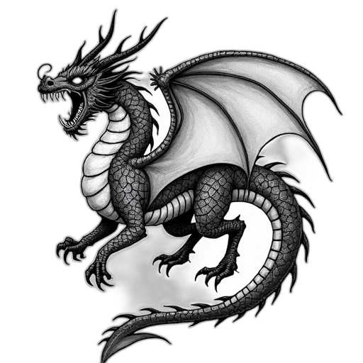 dragon, staff, animal, creature, fantasy art, concept art, pixel art, photorealistic transparent PNG cut-out