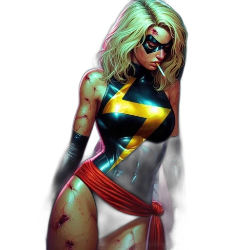 dress, comic book art, concept art, fantasy art, pixel art, neon lights, scarred, bruised transparent PNG cut-out
