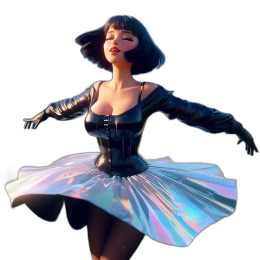 dress, jacket, robot, concept art, 3d render, fantasy art, comic book art, dark transparent PNG cut-out