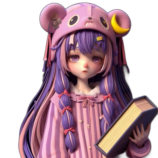 creature, hat, 3d render, anime, fantasy art, concept art, pastel, animated transparent PNG cut-out