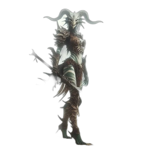 creature, dragon, staff, mask, concept art, fantasy art, 3d render, pixel art transparent PNG cut-out