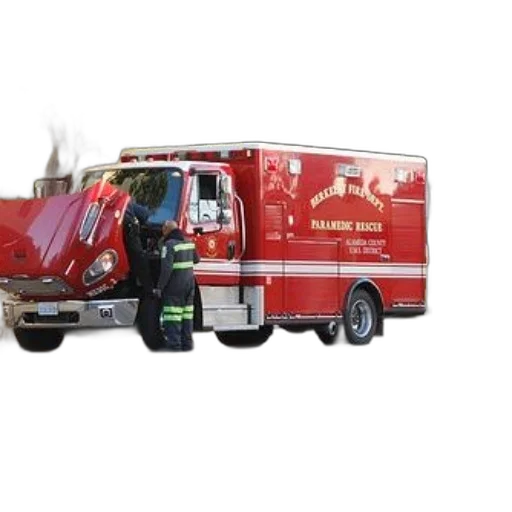 staff, fire, red, ambulance, words, paramedic, resuce, side transparent PNG cut-out