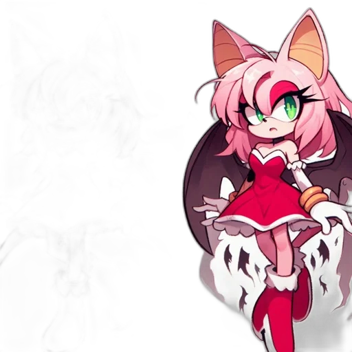 creature, staff, dress, concept art, anime, pixel art, fantasy art, red transparent PNG cut-out