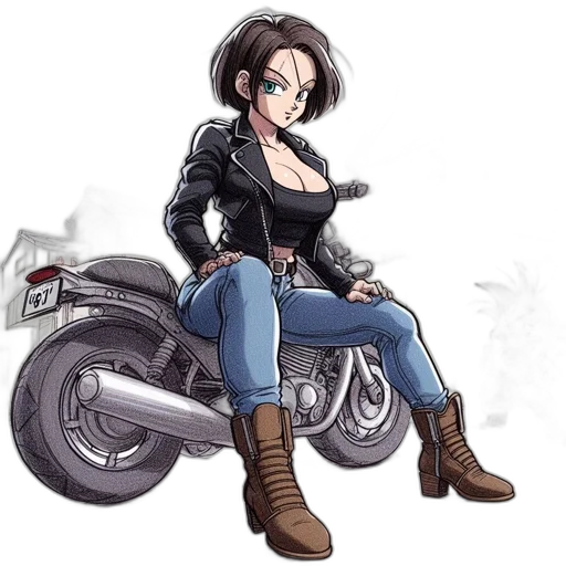 jacket, weapon, cartoon, comic book art, concept art, anime, animated, female transparent PNG cut-out