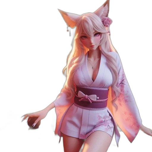 dress, staff, concept art, 3d render, fantasy art, anime, pastel, serene transparent PNG cut-out