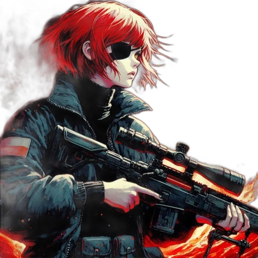 weapon, jacket, cyberpunk, concept art, comic book art, anime, fire, red transparent PNG cut-out