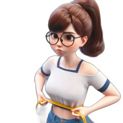 dress, staff, cartoon, 3d render, concept art, anime, animated, female transparent PNG cut-out