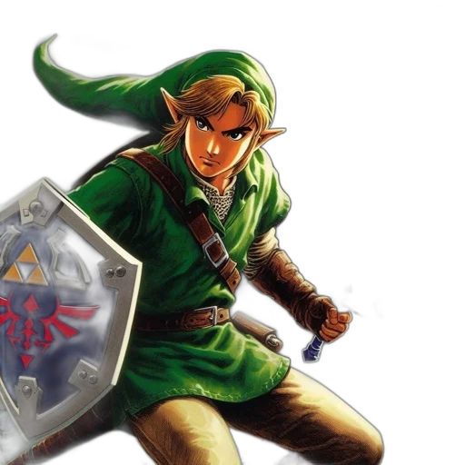 sword, concept art, fantasy art, green, link, protagonist, legend, zelda transparent PNG cut-out