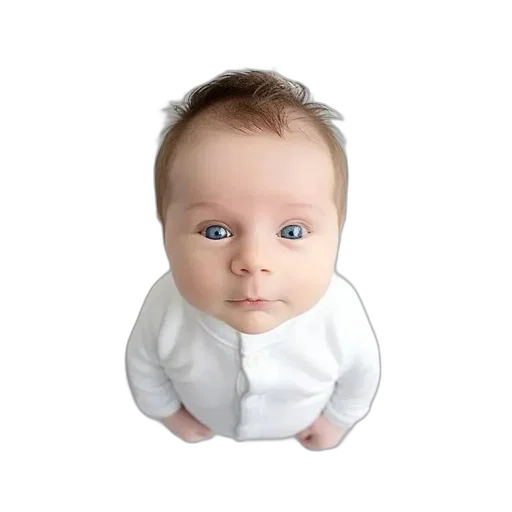 face, mask, robot, creature, photorealistic, 3d render, baby, blue transparent PNG cut-out