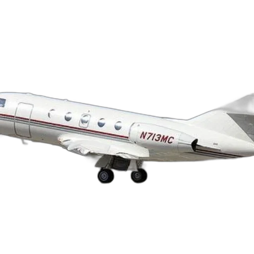 3d render, white, private, jet, registration, number, n713mc, taking transparent PNG cut-out