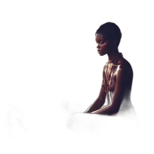 jewelry, dress, creature, hair, concept art, photorealistic, 3d render, pixel art transparent PNG cut-out