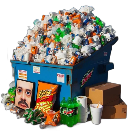 food, robot, bottle, crown, 3d render, photorealistic, concept art, pixel art transparent PNG cut-out
