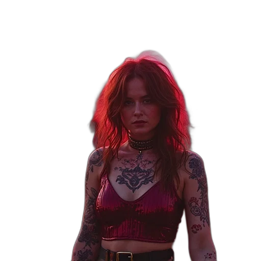 dress, jacket, hair, cyberpunk transparent PNG cut-out