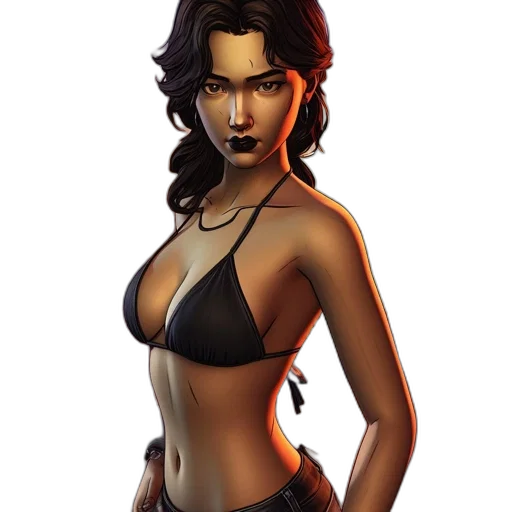 concept art, fantasy art, comic book art, pixel art, dark, woman, stands, beach transparent PNG cut-out