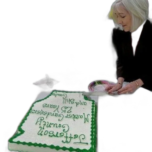 staff, woman, cutting, into, cake, says, jefferson transparent PNG cut-out