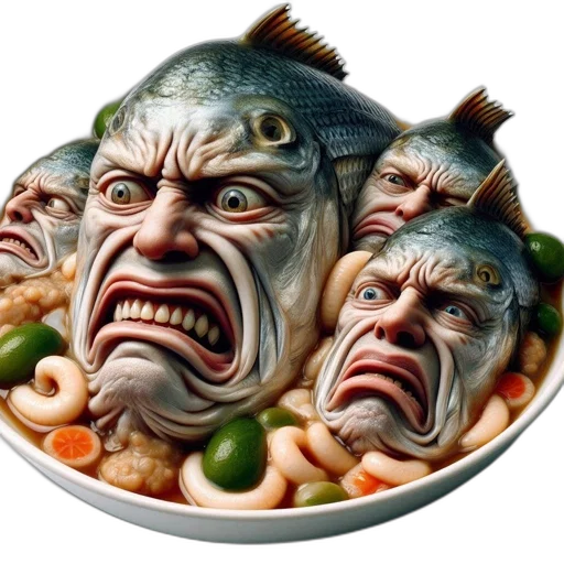 food, face, creature, mask, photorealistic, 3d render, concept art, surreal transparent PNG cut-out