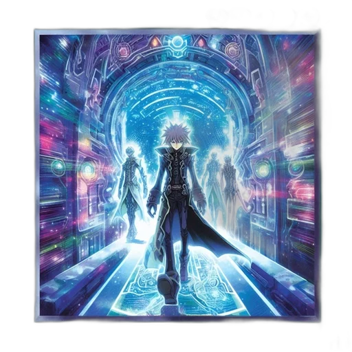 sword, concept art, cyberpunk, fantasy art, anime, outer space, neon lights, night transparent PNG cut-out