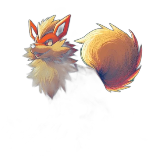 creature, animal, staff, hair, watercolor, concept art, fantasy art, pixel art transparent PNG cut-out