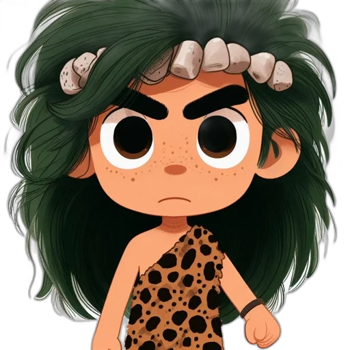 hair, creature, animal, cartoon, concept art, comic book art, anime, green transparent PNG cut-out
