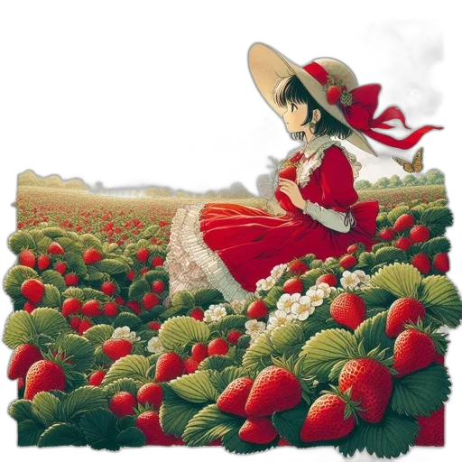 flower, dress, hat, food, fantasy art, photorealistic, pixel art, concept art transparent PNG cut-out