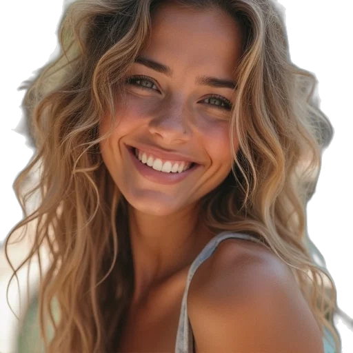 face, hair, jewelry, staff transparent PNG cut-out