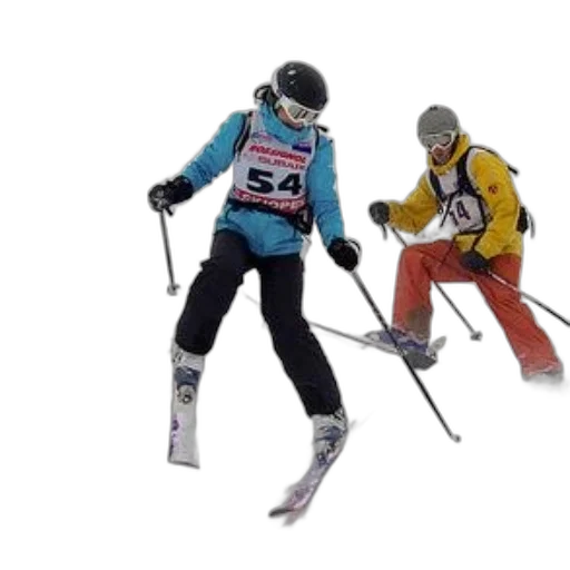 snow, two, skiers, action transparent PNG cut-out