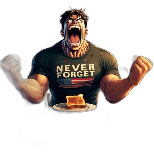 food, face, jacket, concept art, 3d render, comic book art, pixel art, muscular transparent PNG cut-out