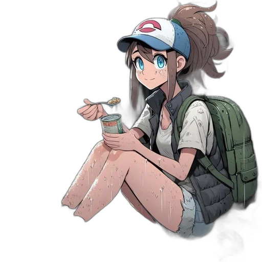 hat, creature, bottle, dress, concept art, anime, watercolor, pixel art transparent PNG cut-out