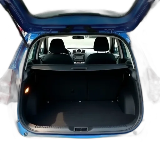 car, 3d render, first, image, shows, interior, rear, hatch transparent PNG cut-out