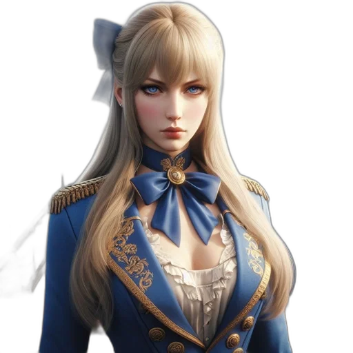 crown, staff, dress, face, fantasy art, concept art, anime, photorealistic transparent PNG cut-out