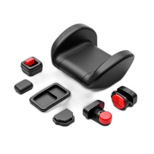 furniture, 3d render, black, plastic, part, car, seat, displayed transparent PNG cut-out