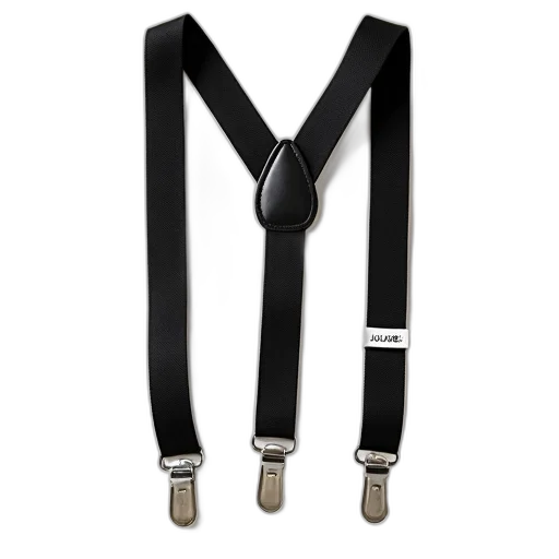 staff, jewelry, pair, black, suspenders, metallic, buckle, label transparent PNG cut-out