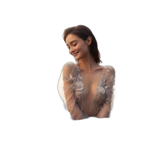 dress, jewelry, jacket, face, photorealistic, pixel art, concept art, 3d render transparent PNG cut-out