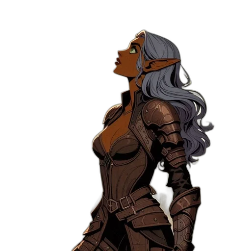 comic book art, concept art, fantasy art, cartoon, earth tones, dark, golden, monochrome transparent PNG cut-out