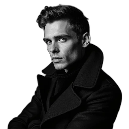 jacket, face, photorealistic, cartoon, actor, damien, rhys, moore transparent PNG cut-out